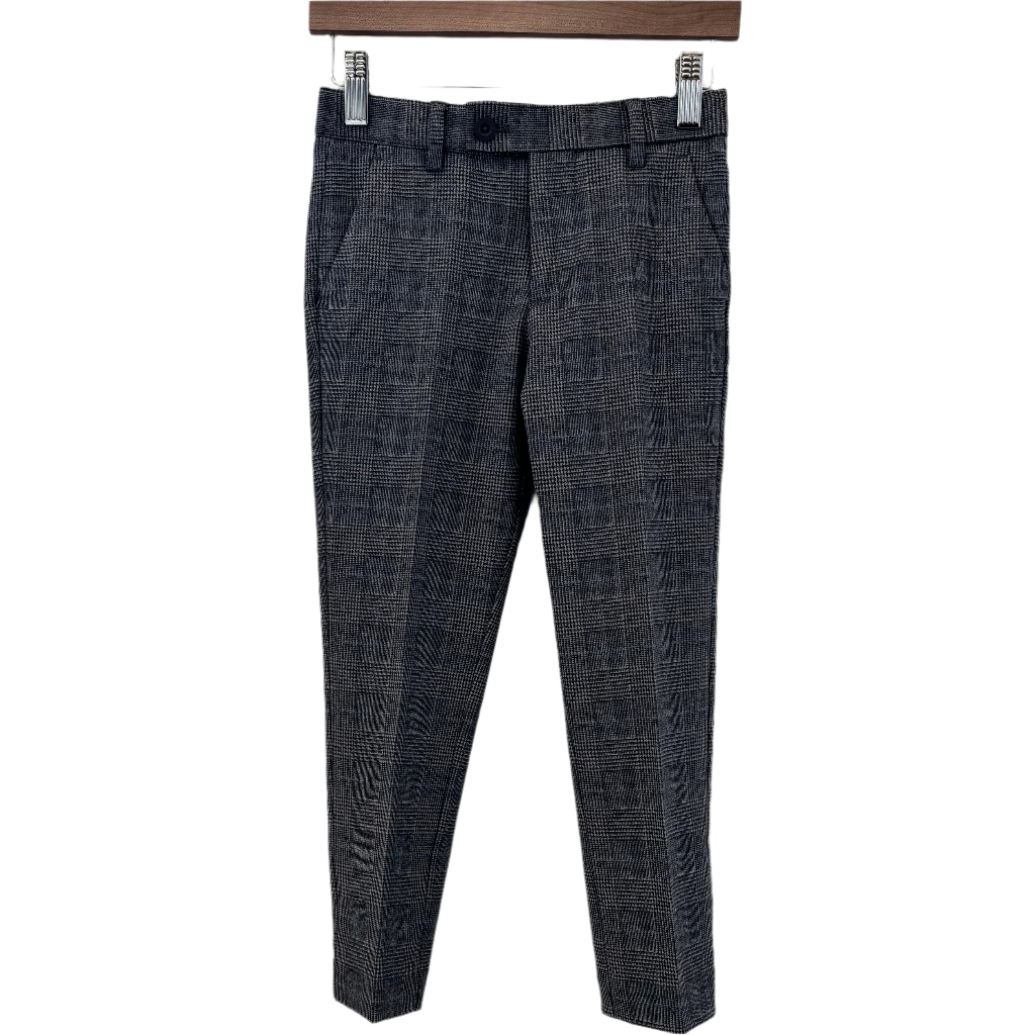 Grey Glennplaid Stretch Trouser