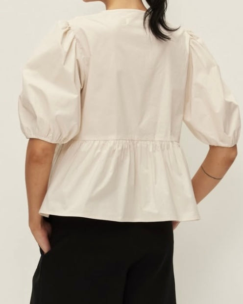 Luna Ecru Black Bows Blouse