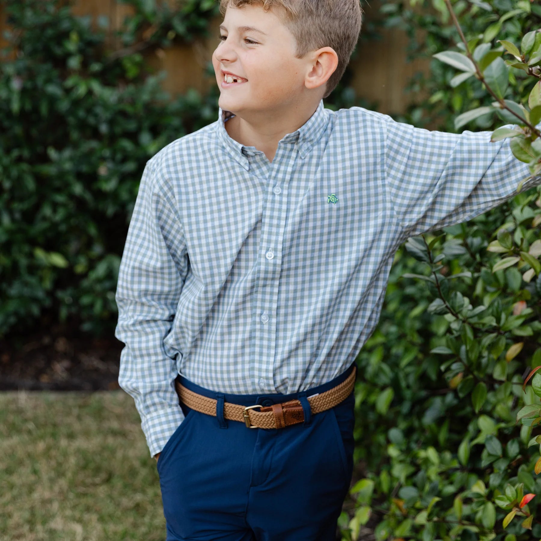 Boy's Green Murphy Gingham Shirt