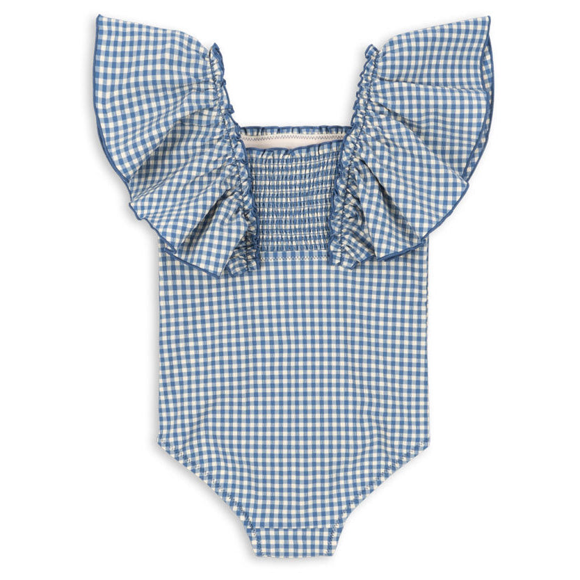 Blue Gingham Ruffle Swimsuit Konges Slojd