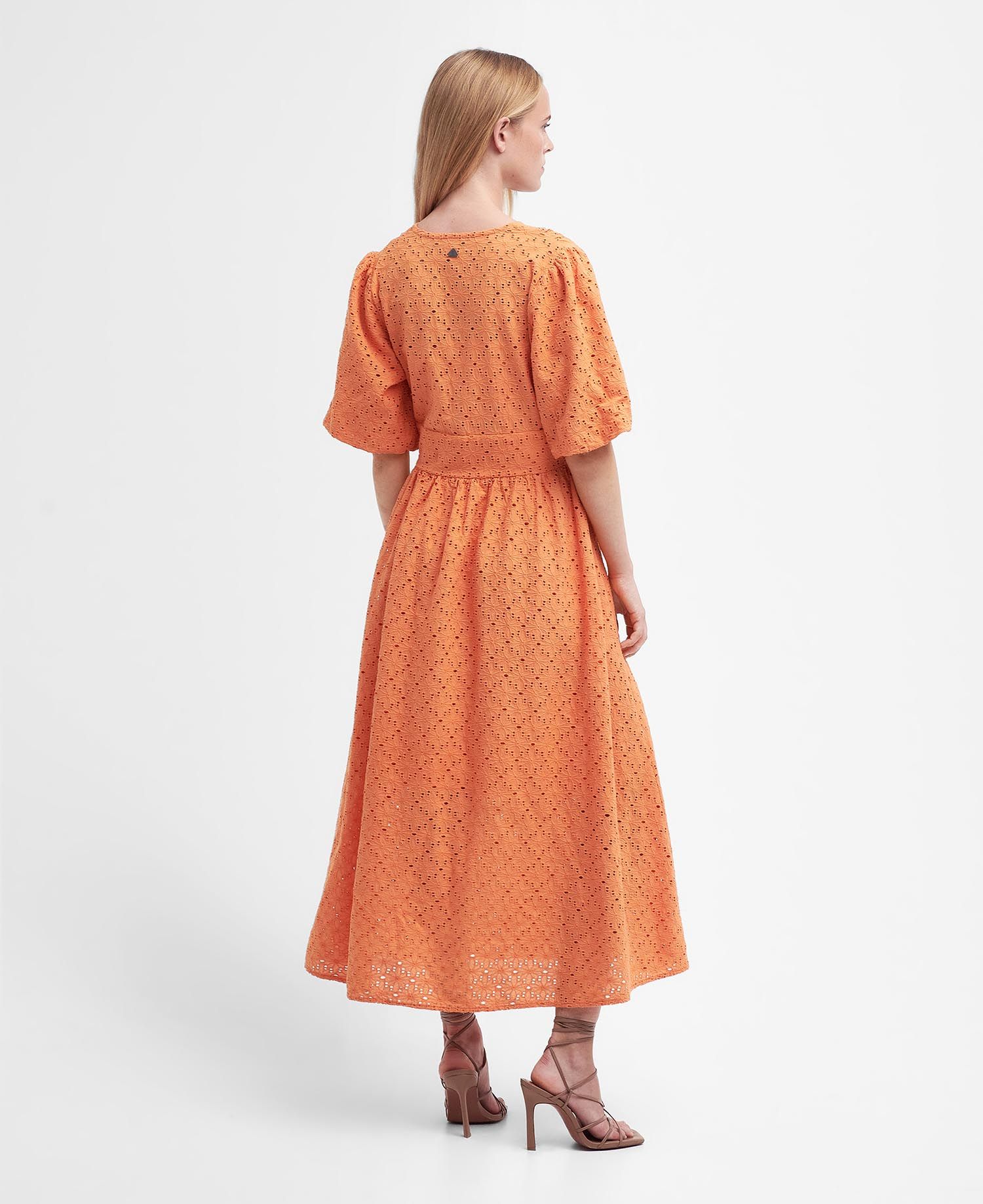 Barbour Kelley Orange Eyelet Dress