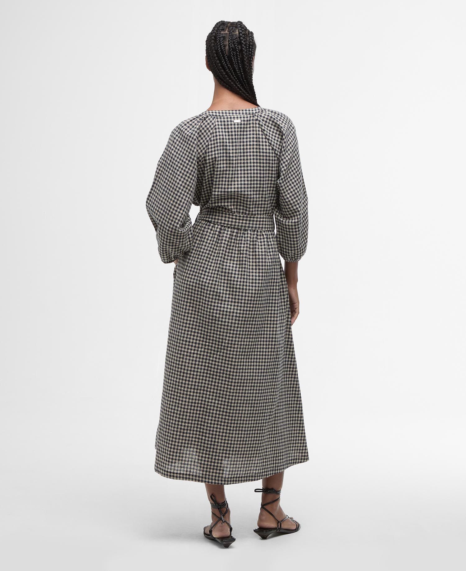 Barbour Suri Tan/Black Gingham Dress