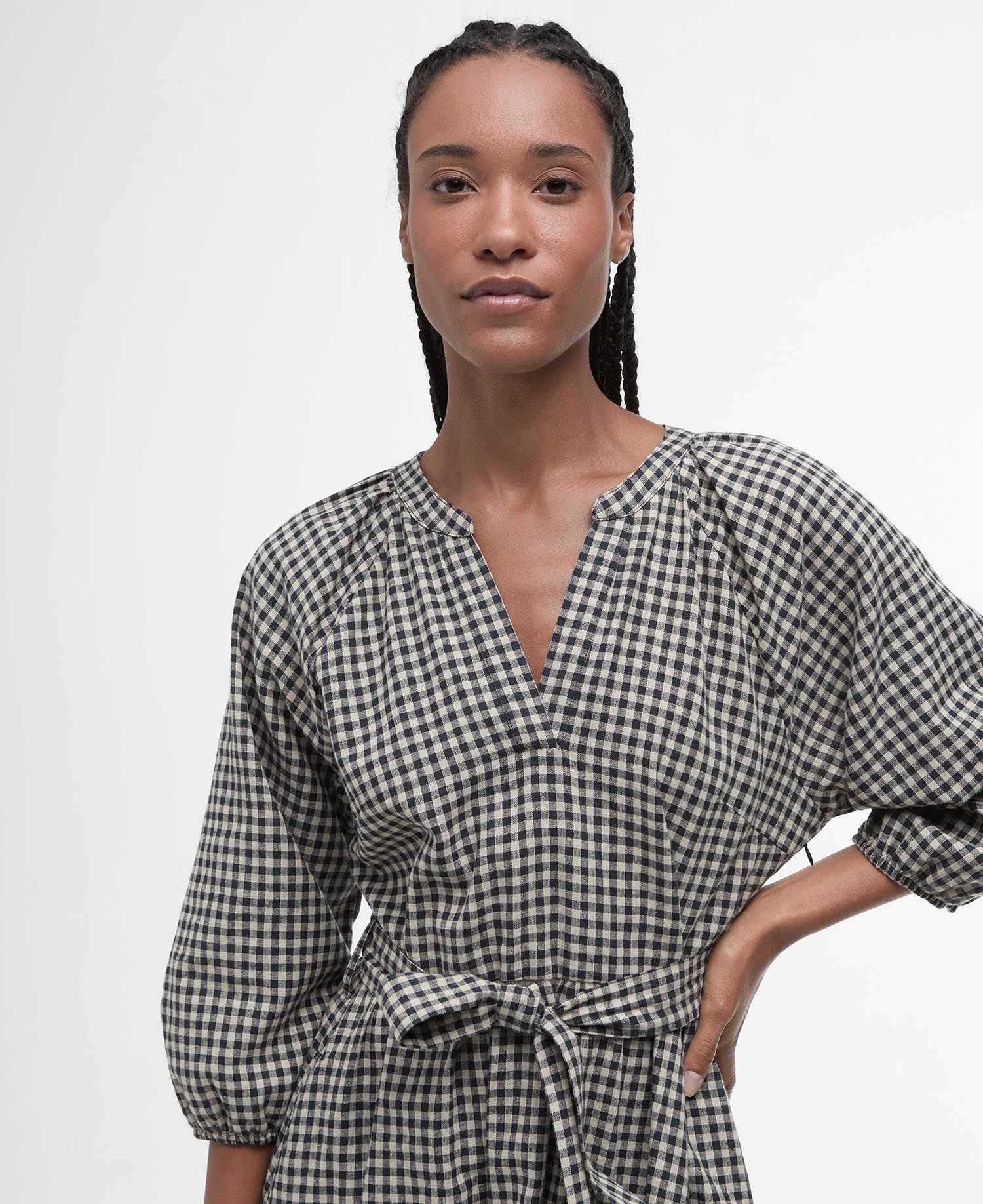 Barbour Suri Tan/Black Gingham Dress