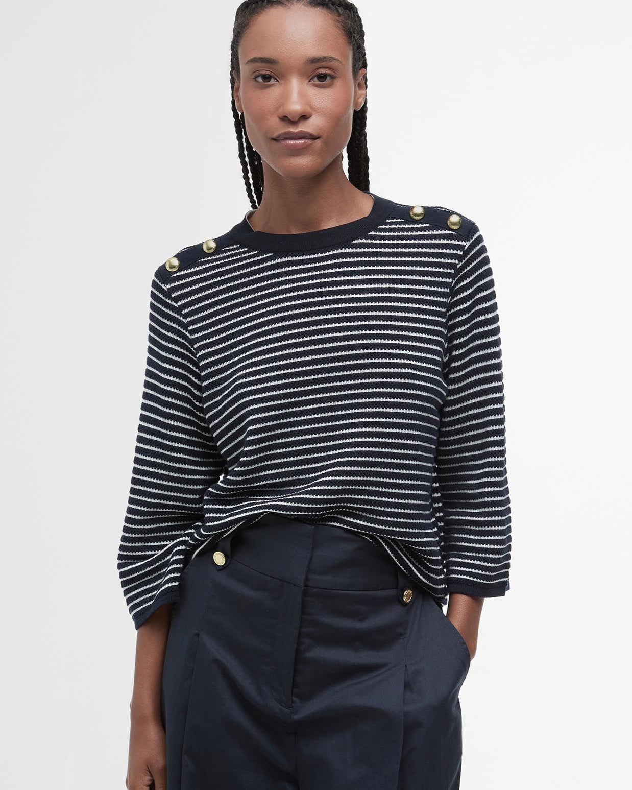 Barbour Macy Navy Stripe Sweater