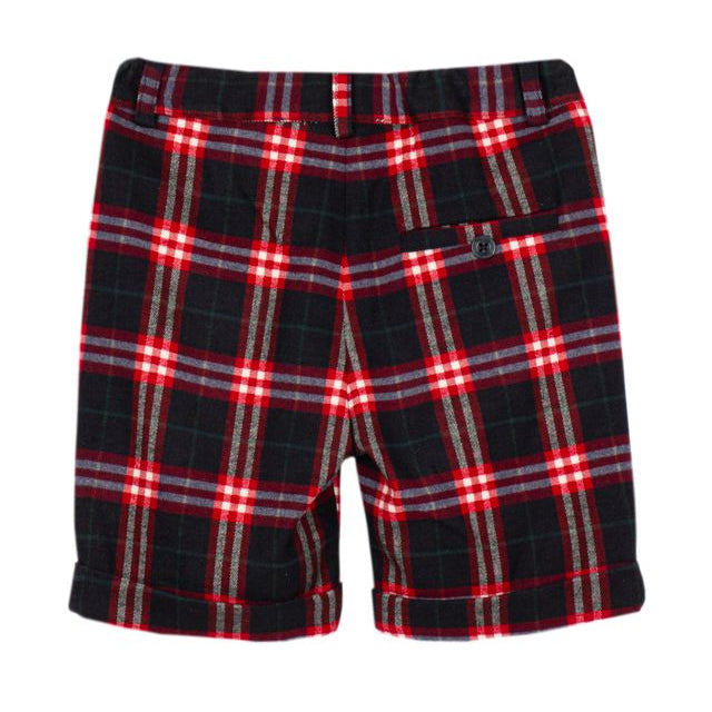 Navy Red Balmoral Plaid Short