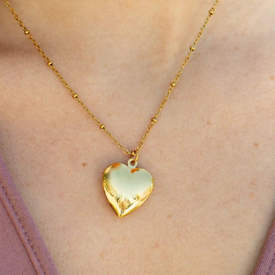Gold Heart Locket Pendant