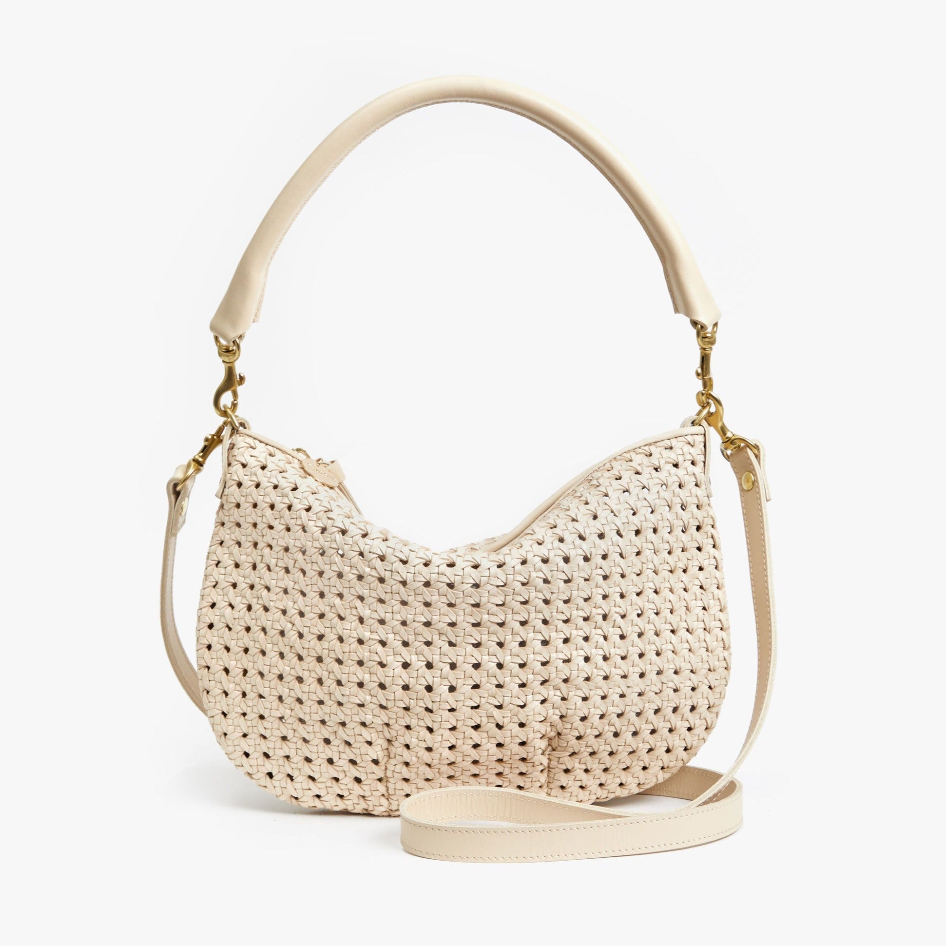 Clare V. Petit Moyen Messenger Cream Rattan