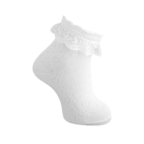 Infant White Pointelle Anklet Sock