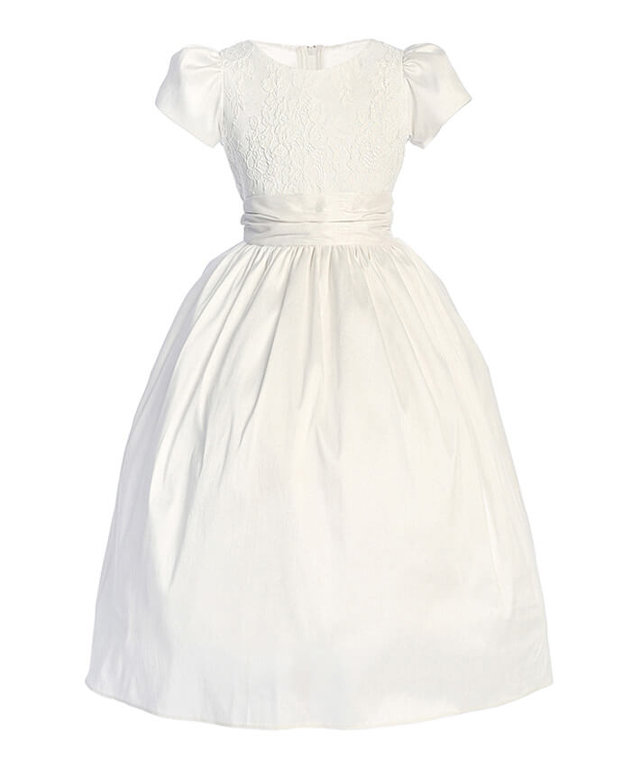 Dupioni Weave Lace Bodice Dress