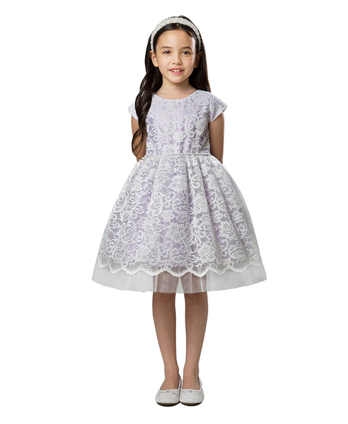 White Lace Dress Knee Length Dress