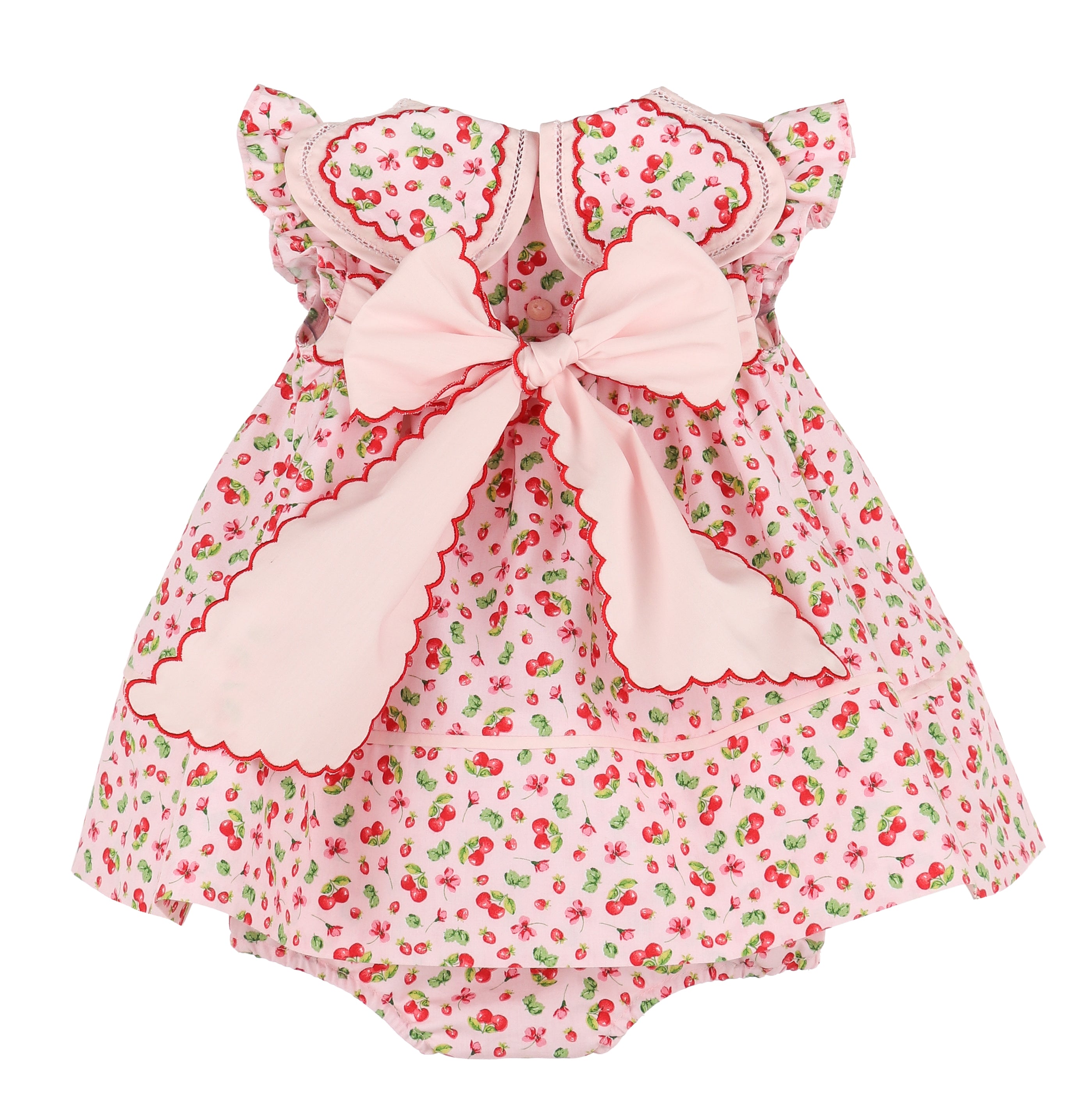 Pink Berries Petal Collar Infant Float Dress