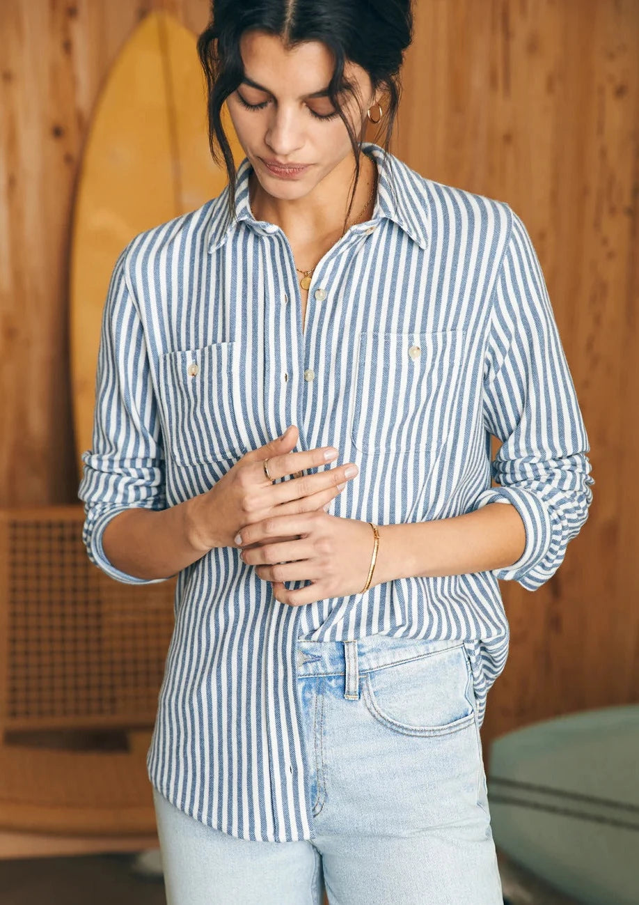 Legend Blue Stripe Soft Knit Shirt