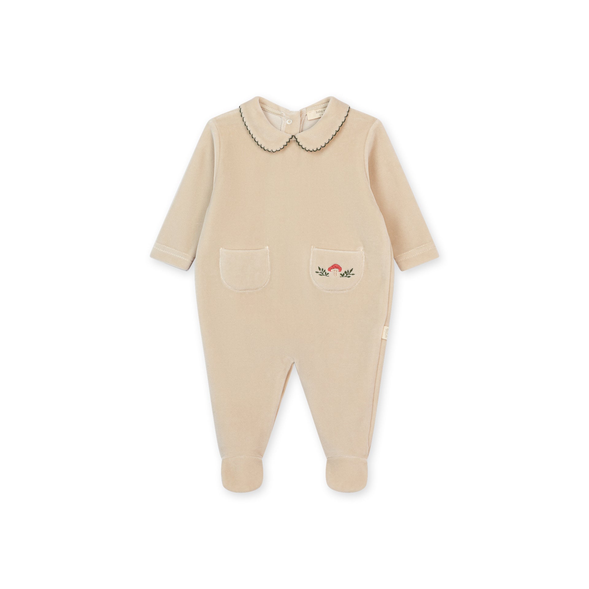 Taupe Toadstool Velour Footie
