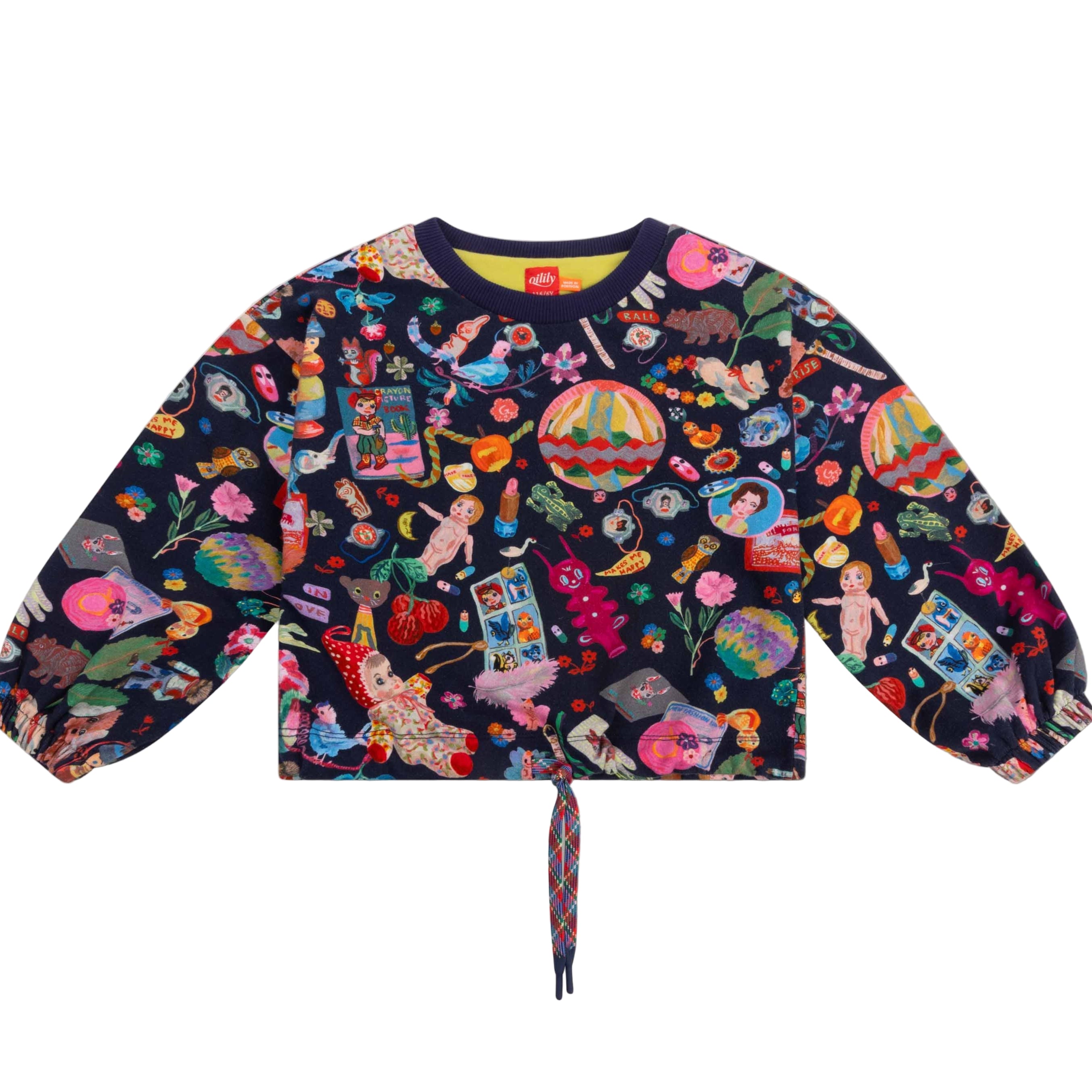 Girl's Oilily Navy Toy Print Sweatshrt
