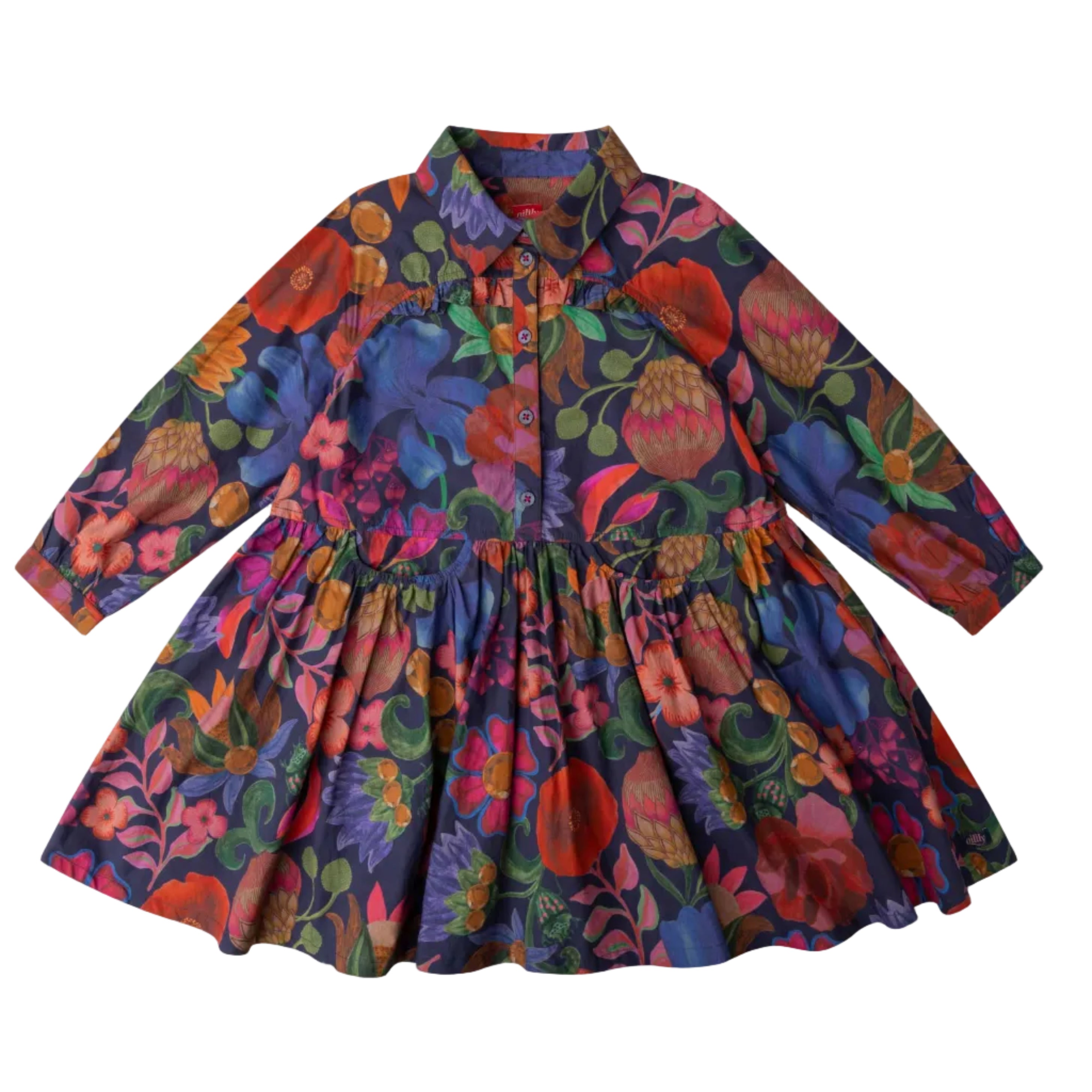Oilily Navy Floral Shirt Dress