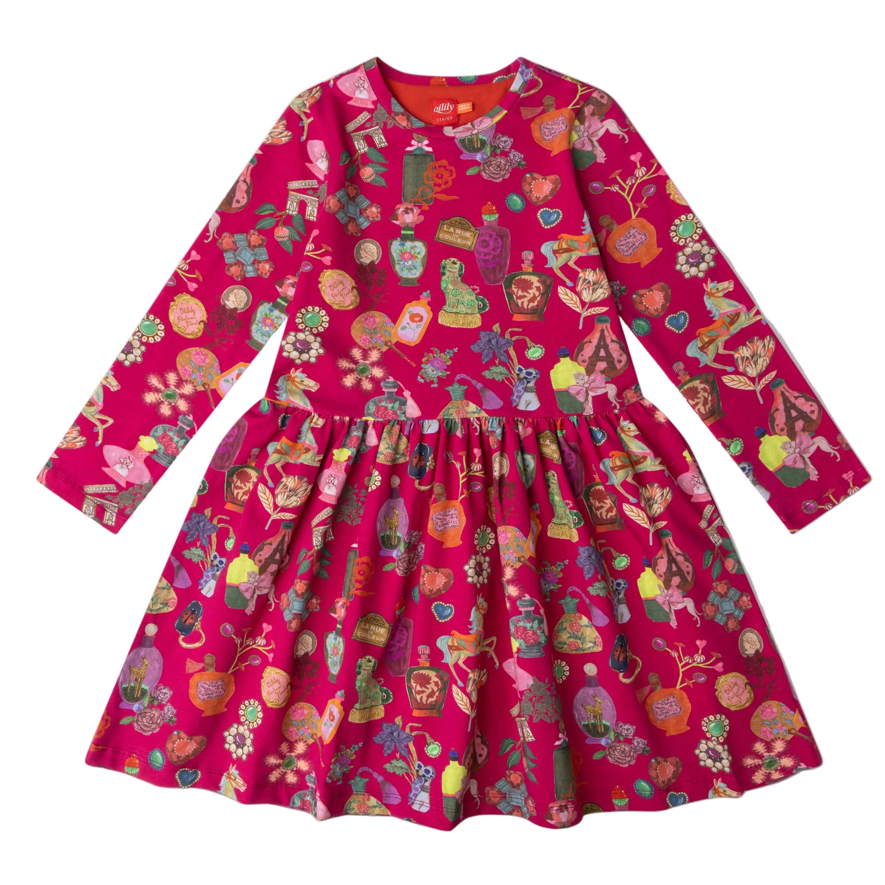 Oilily Fuschia Paris Print Dippa Dress