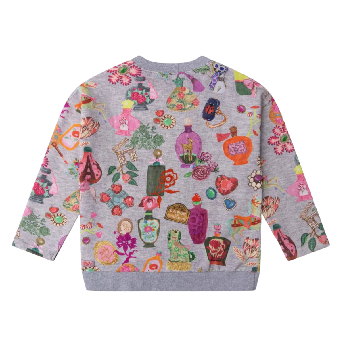 Girl's Oilily Gray Heuruex Paris Print Sweatshirt