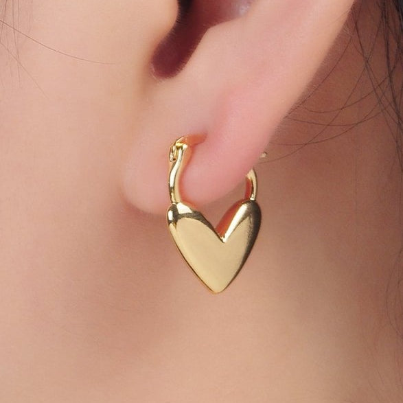 Earing 24K Gold Filled Heart Latch