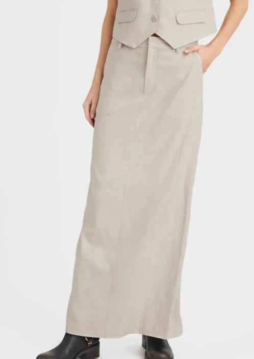 Liza Natural Linen maxi Pencil Skirt