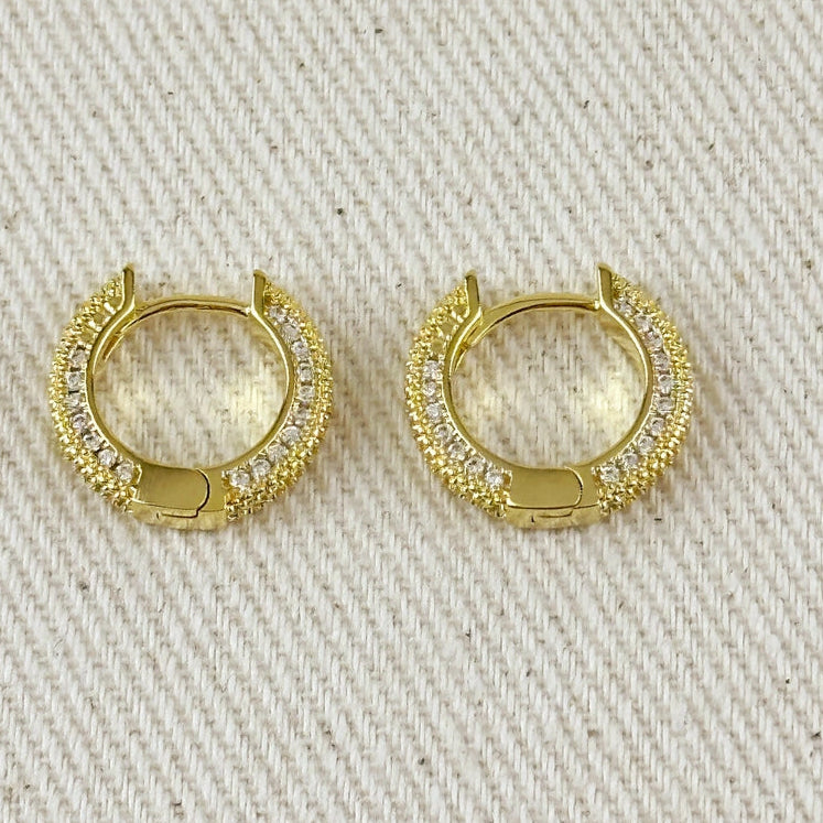 CZ Mini Hoops Gold Filled