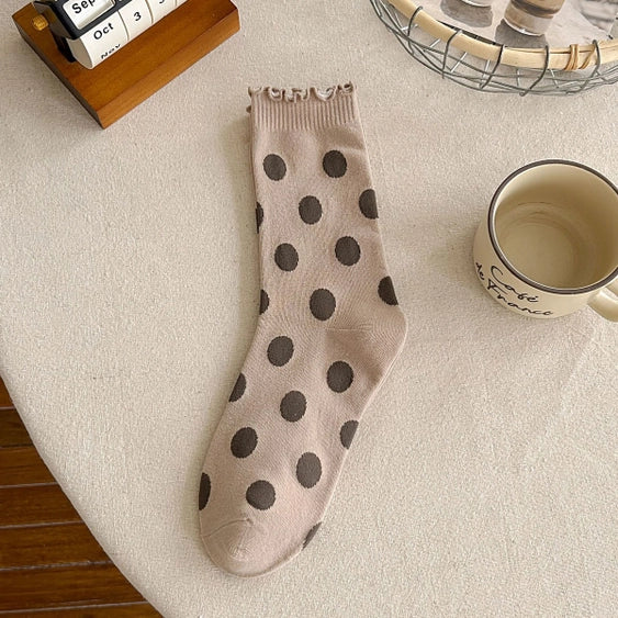 Polkadot Mid Calf Sock