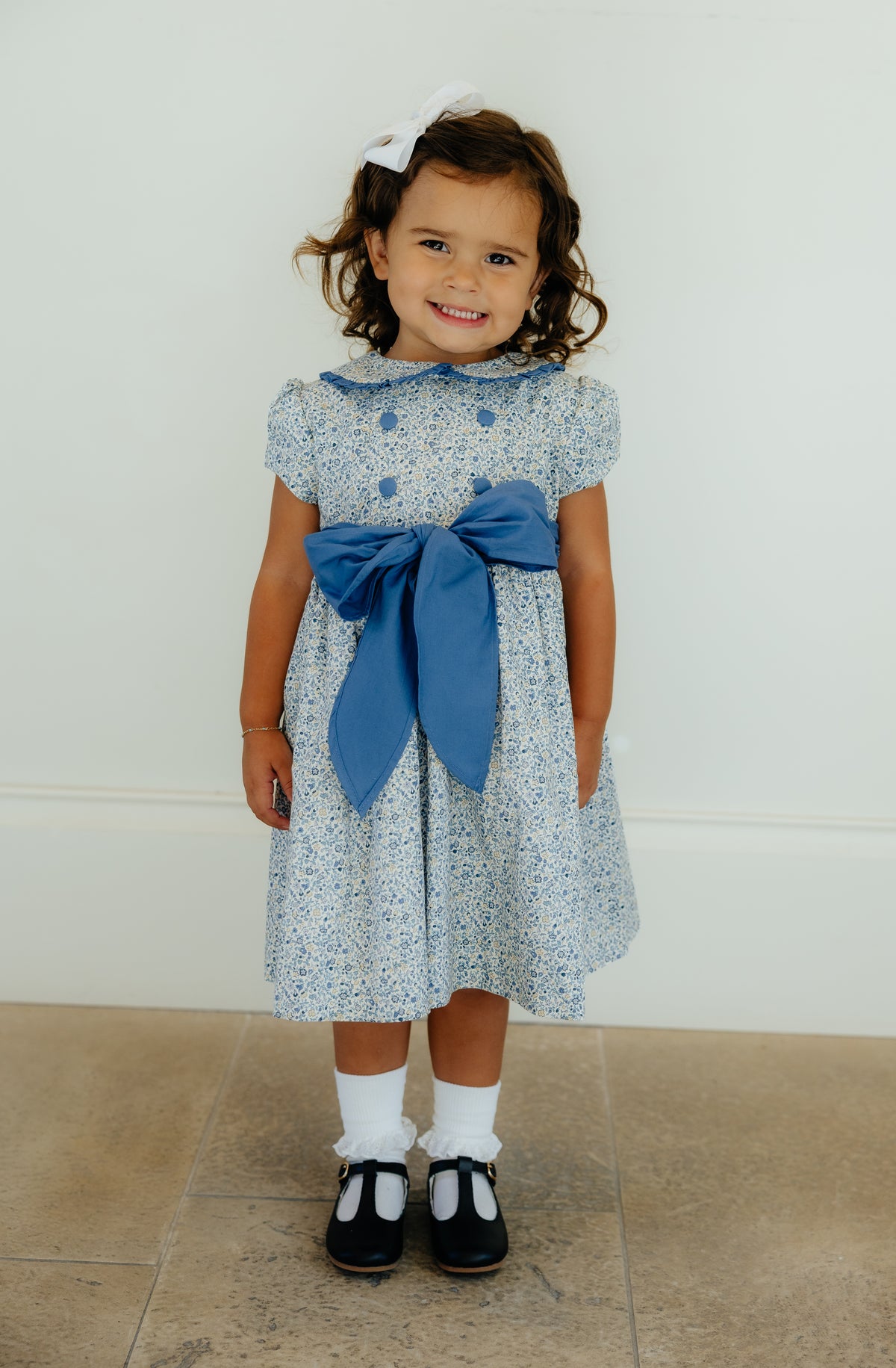 Cornflower Posie Doubel Button Print Dress