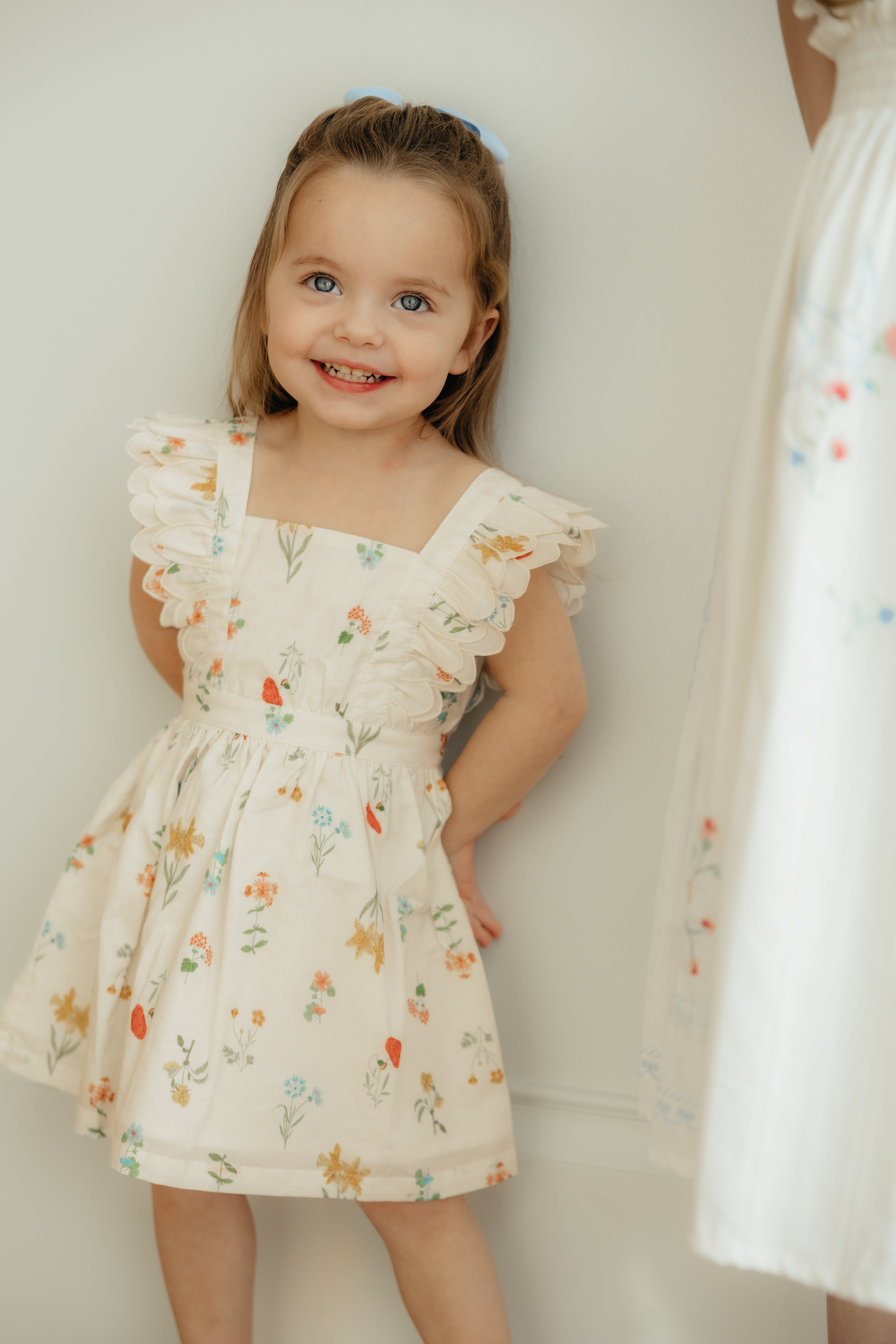 Multi Botanical Pinafore Infant Dress