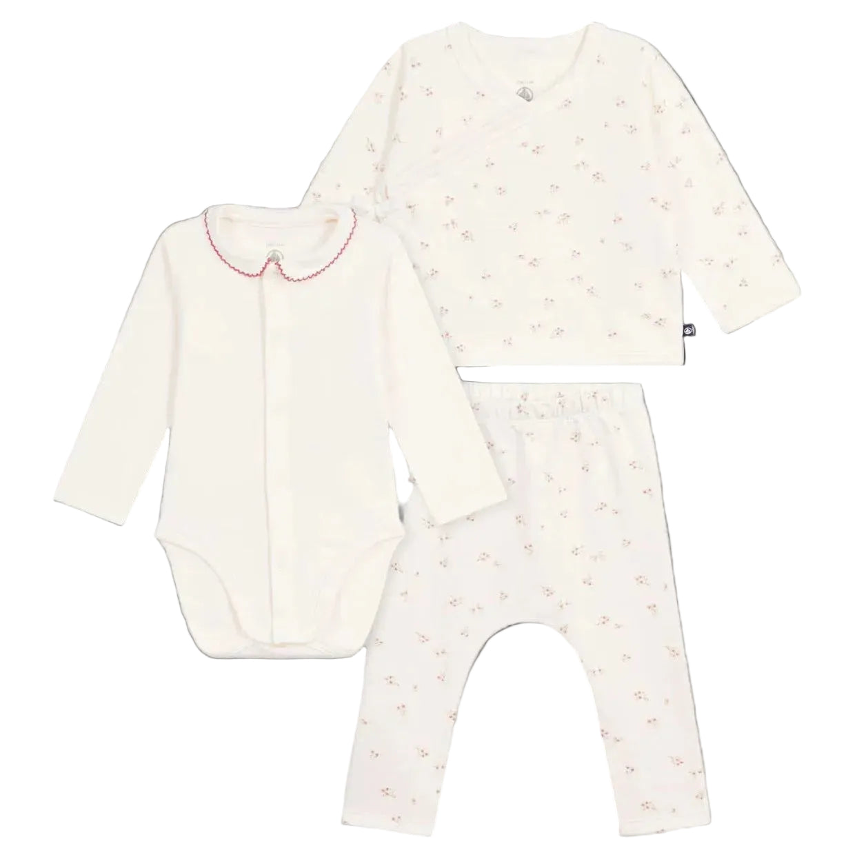 Cream Floral 3pc Wrap Set