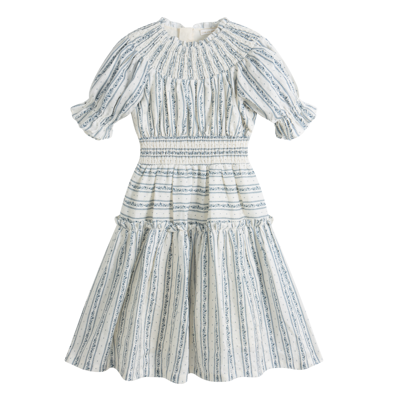 Evelina Blue Wallpaper Stripe Dress