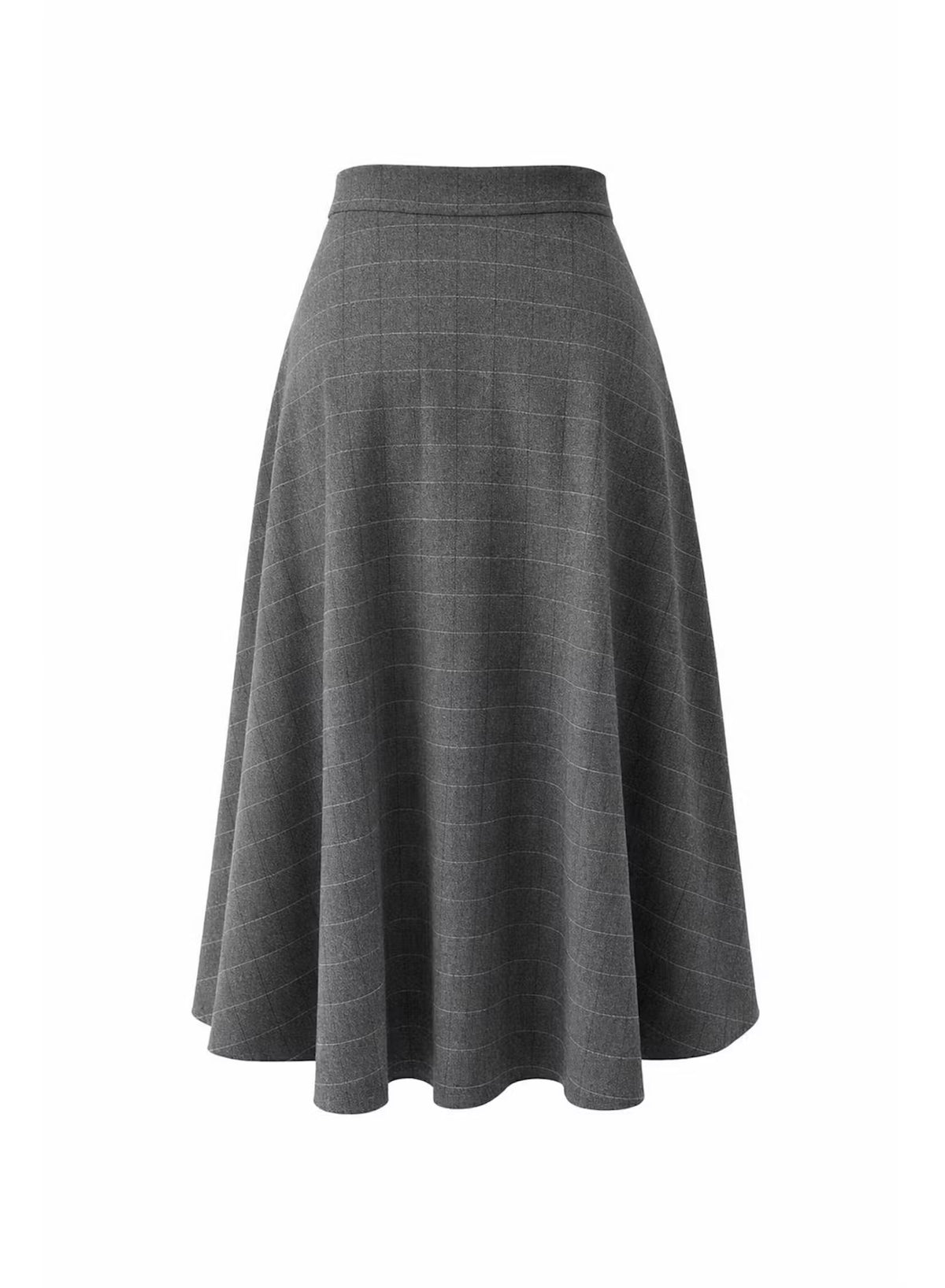 Pragaelle Grey Pinstripe Drape Skirt