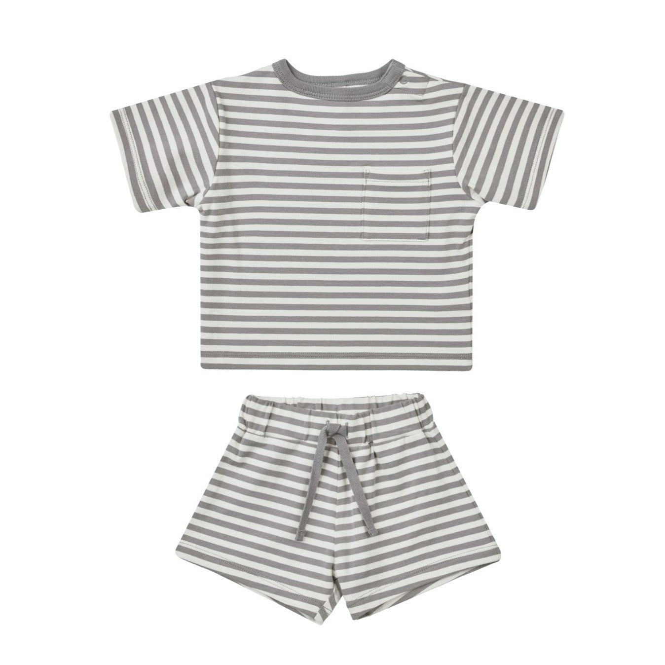 Quincy Mae Grey Stripe Shortset