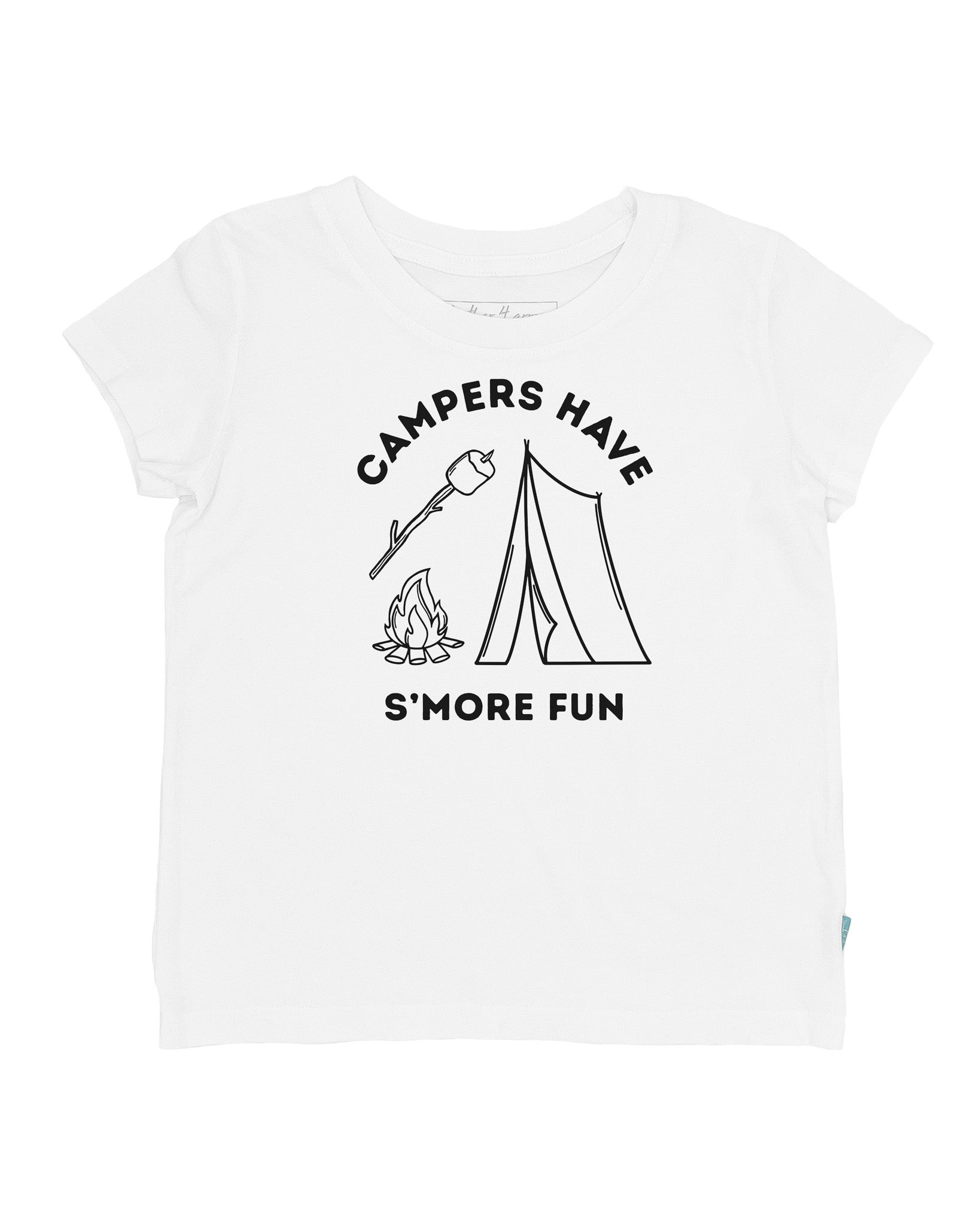 White Camping Girls Tee