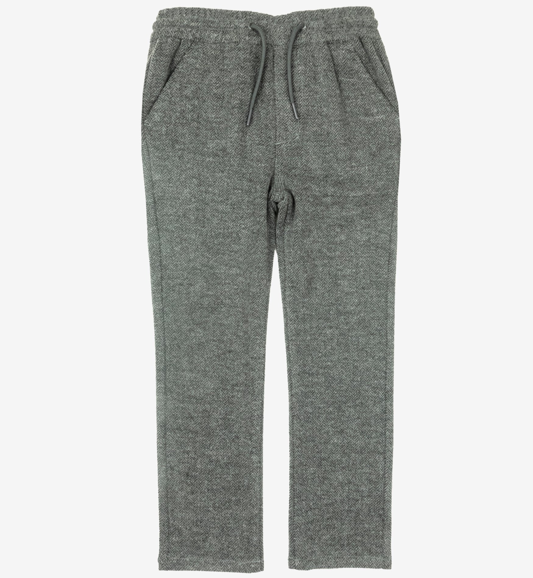 Charcoal Herringbone Stretch Pants