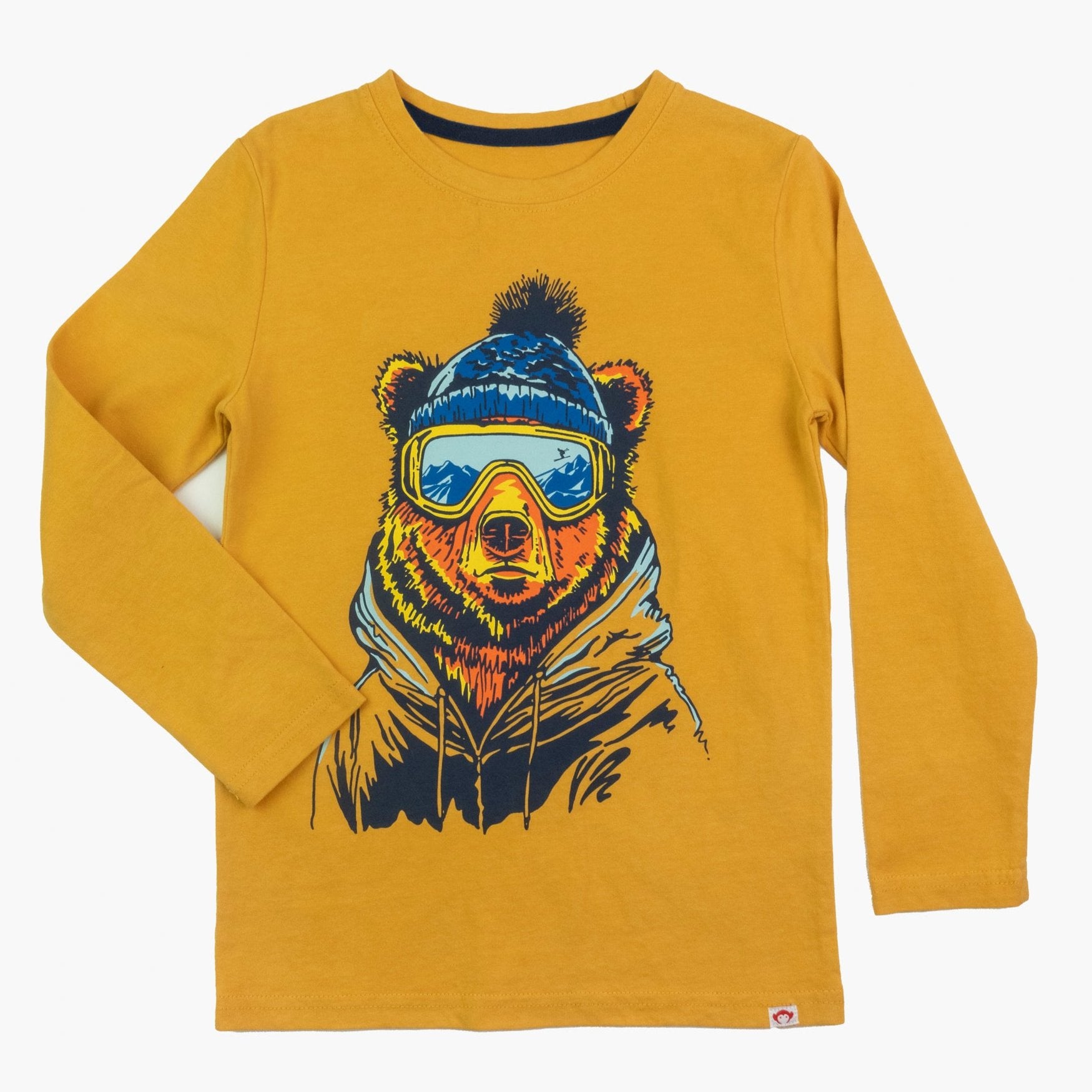 Mustard Ski Bear Tee