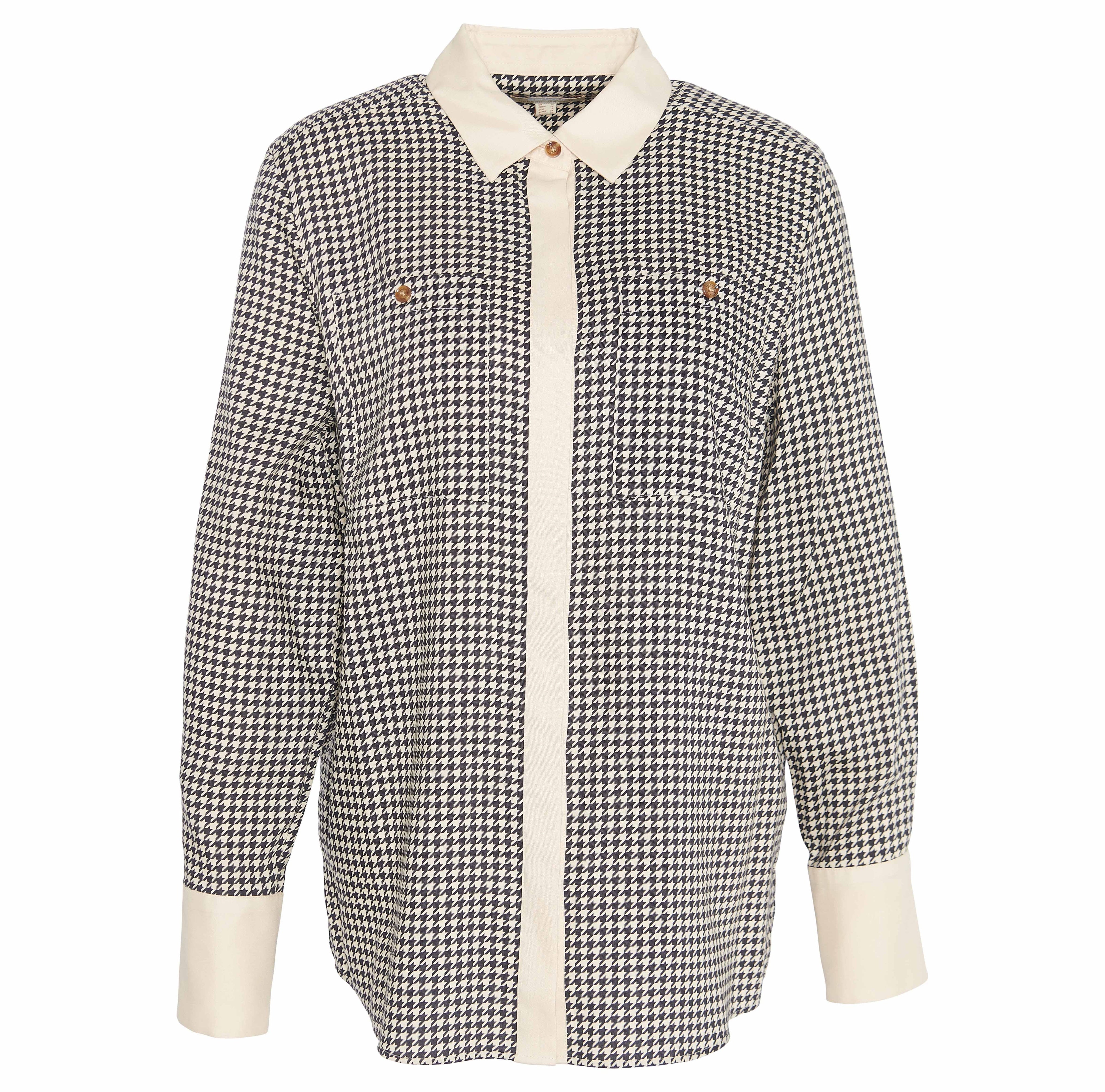 Barbour Black Houndstooth Blouse