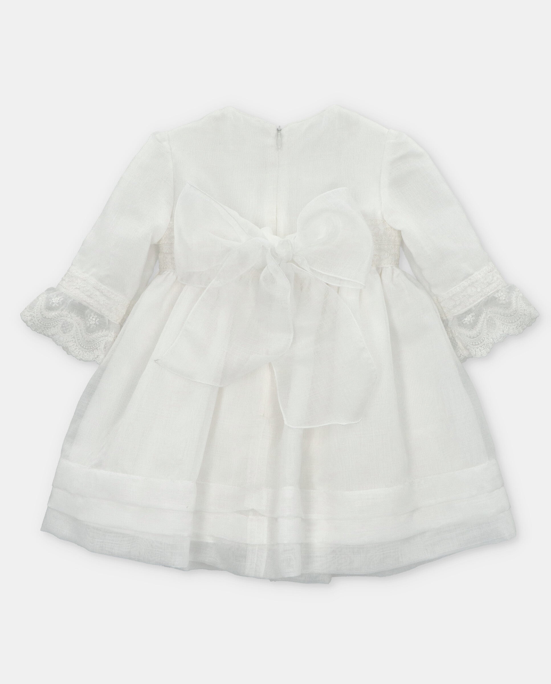 Off White Organza and Lace Dress