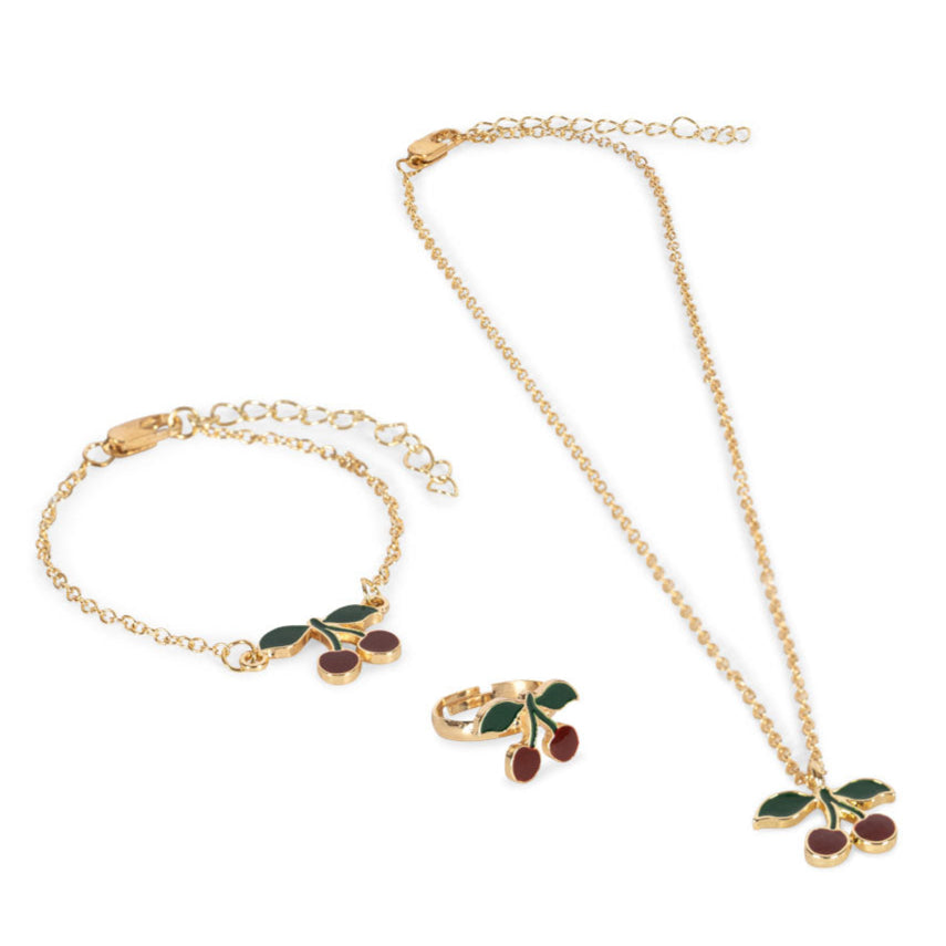 Cherry Enamal Jewelry Set