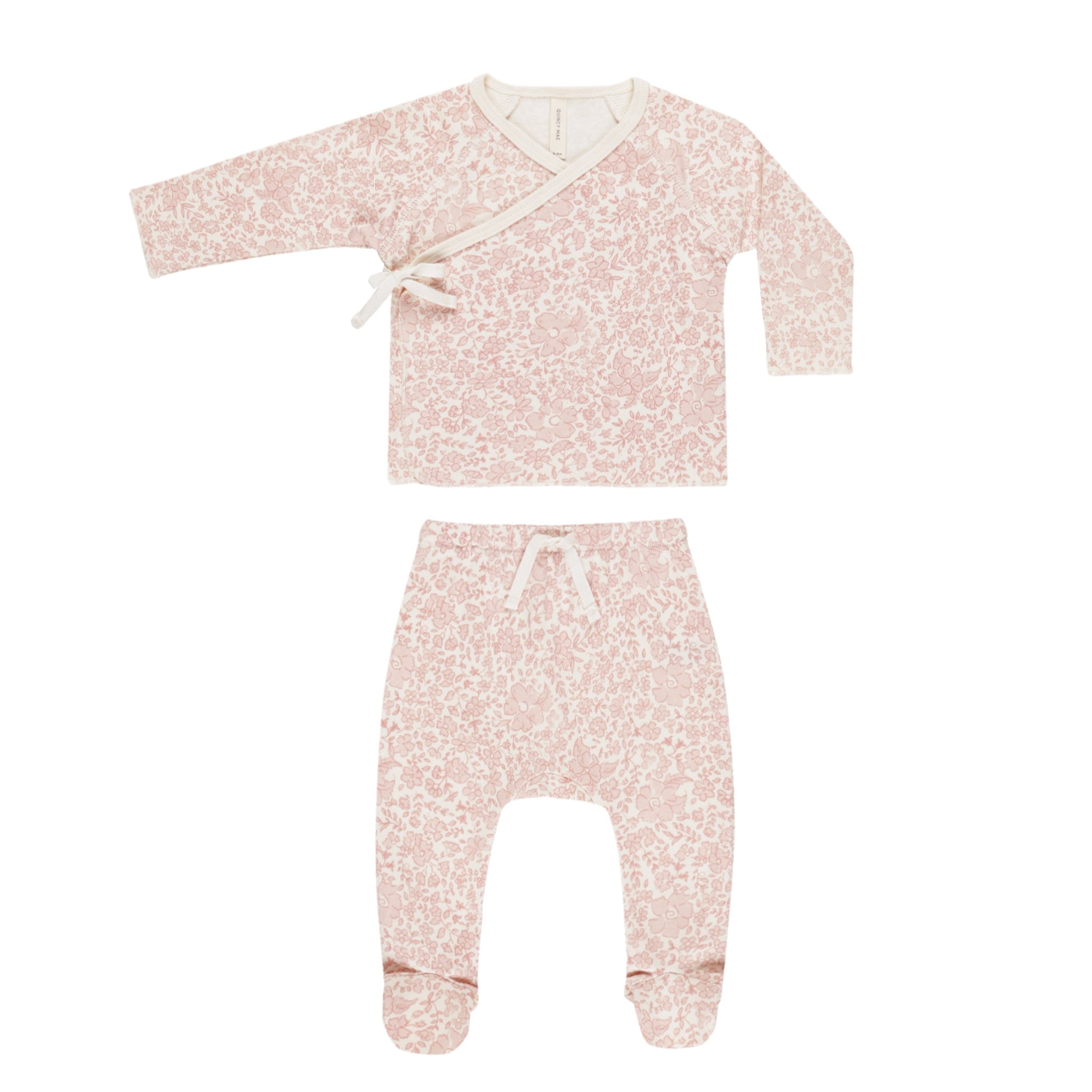 Quincy Mae Pink Blossom Wrap Footie