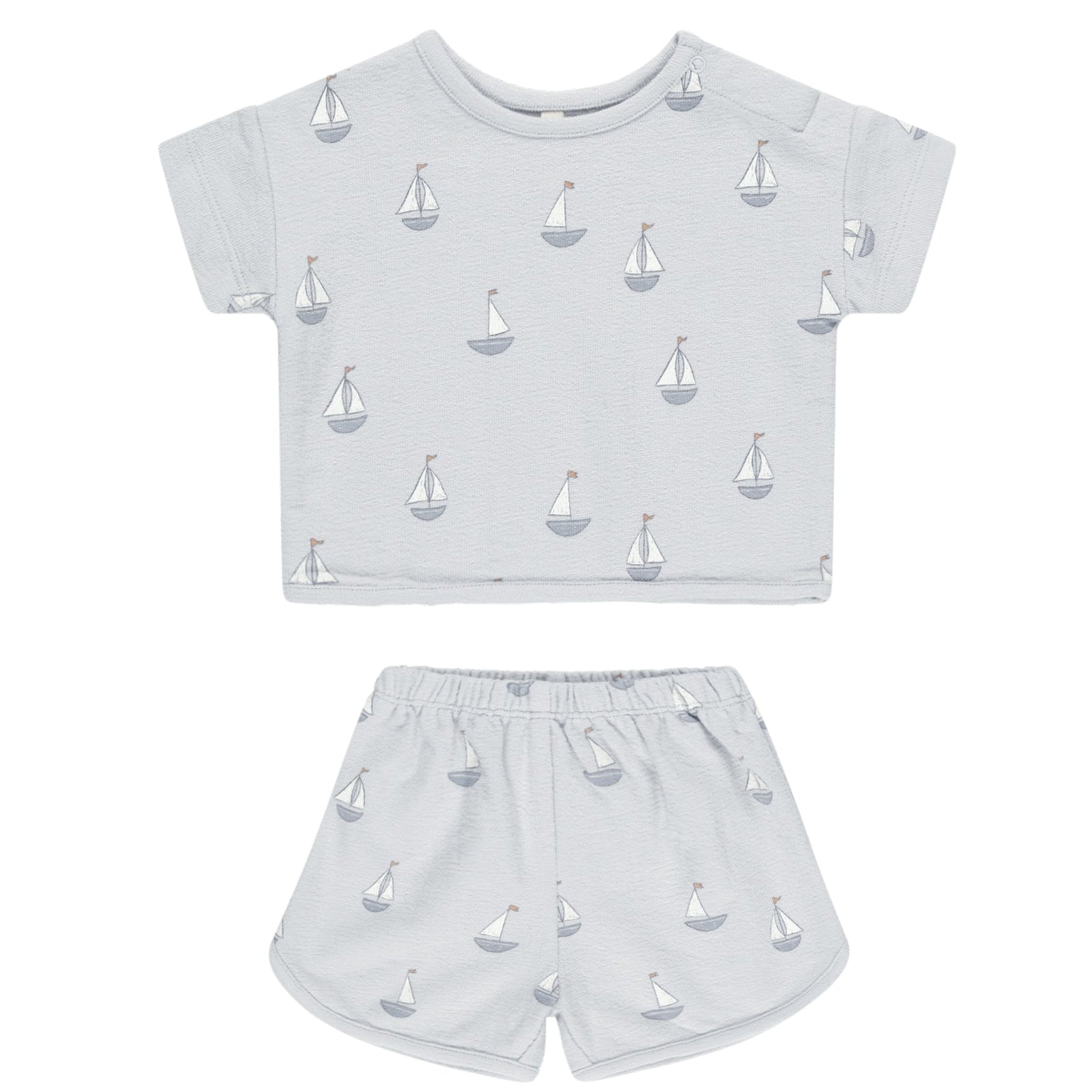 Quincy Mae Blue Sailboat Short Set