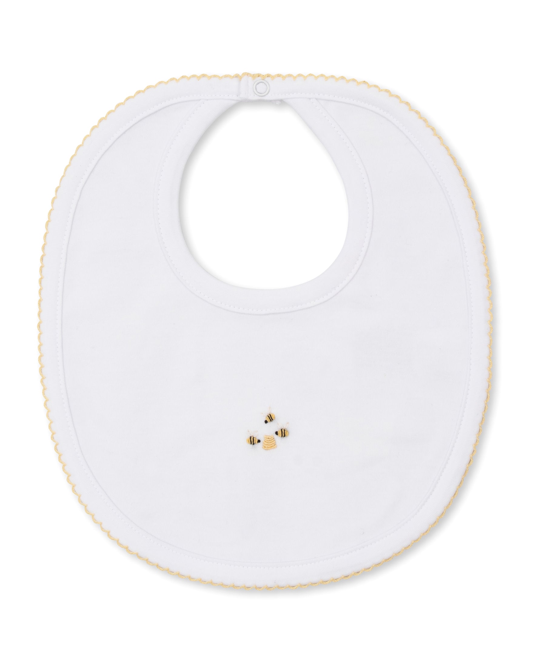 White Embroidered Bee Bib