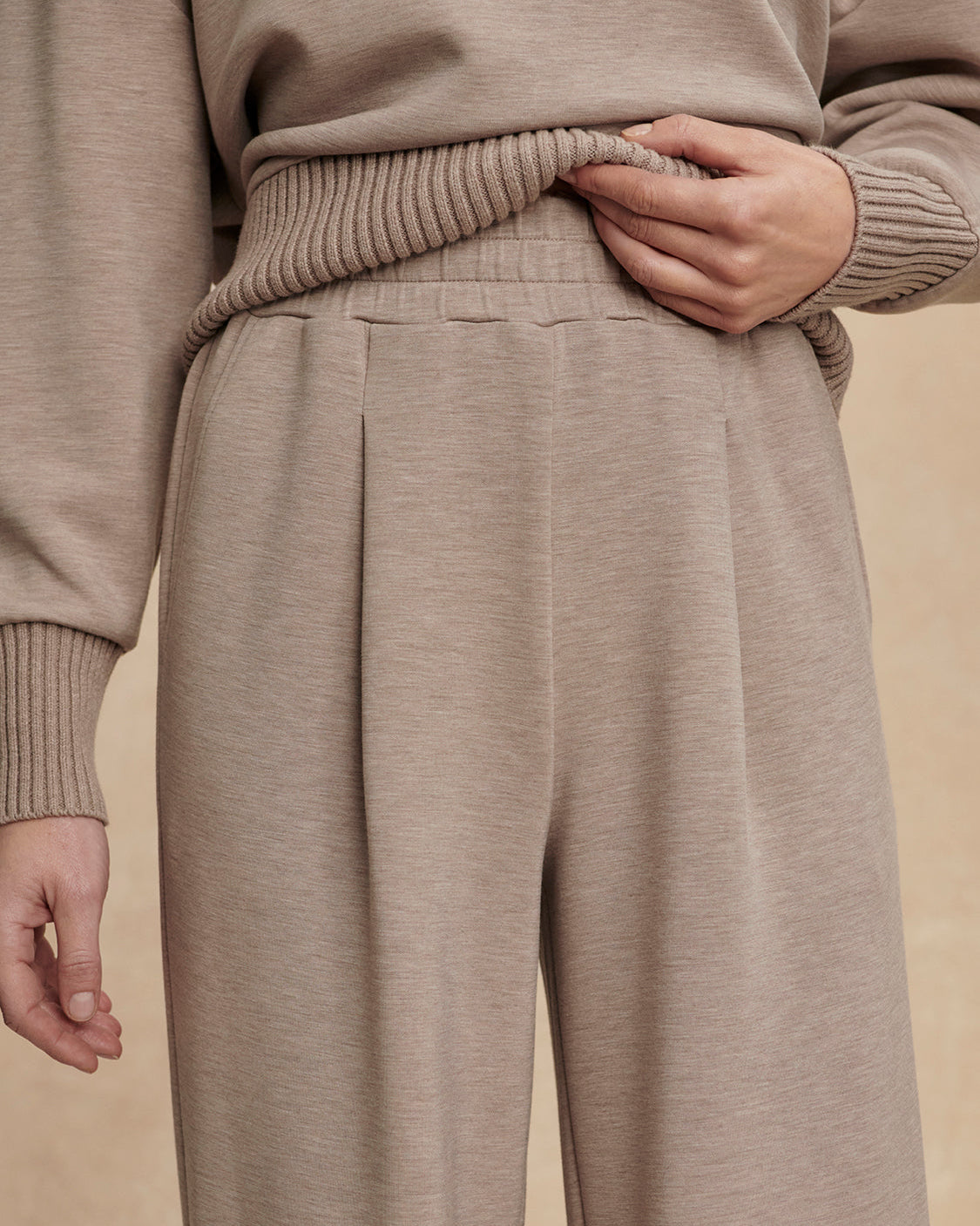 Varley Extra Wide Taupe Marled Pant