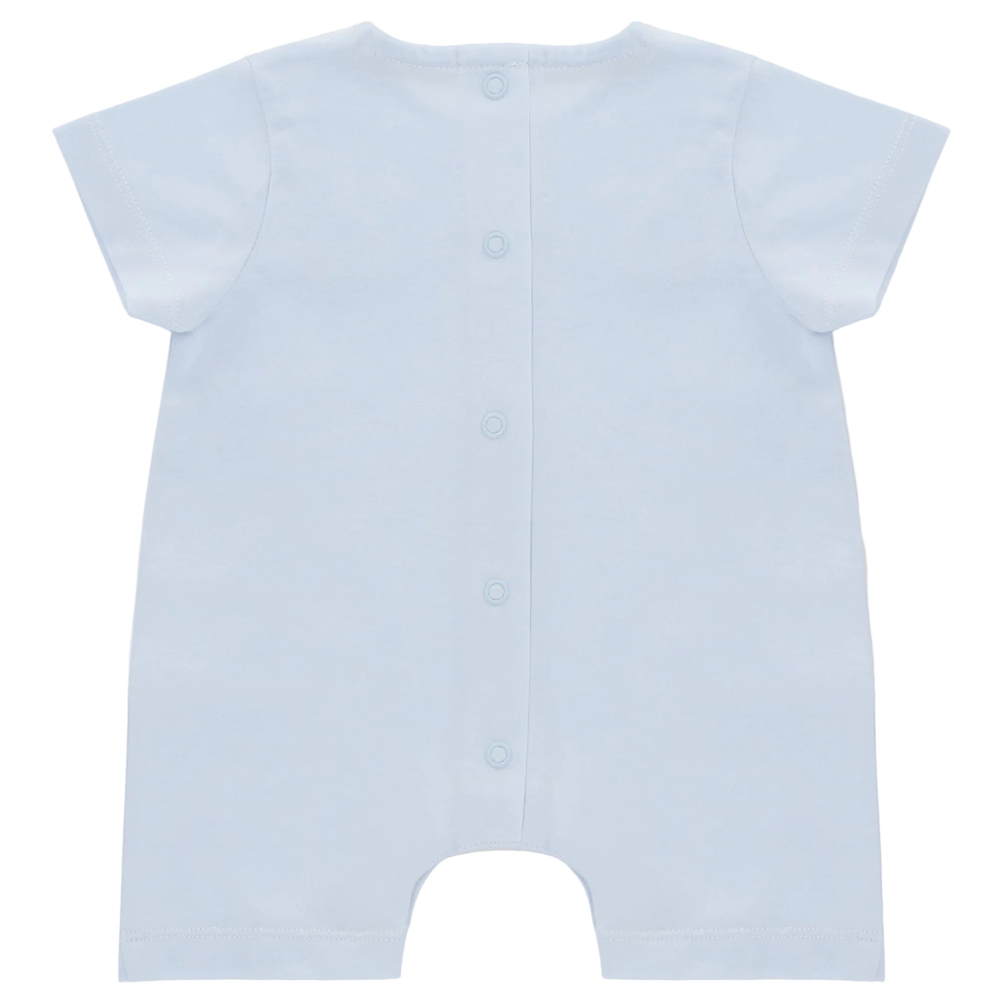 Light Blue Pima Romper Square Collar