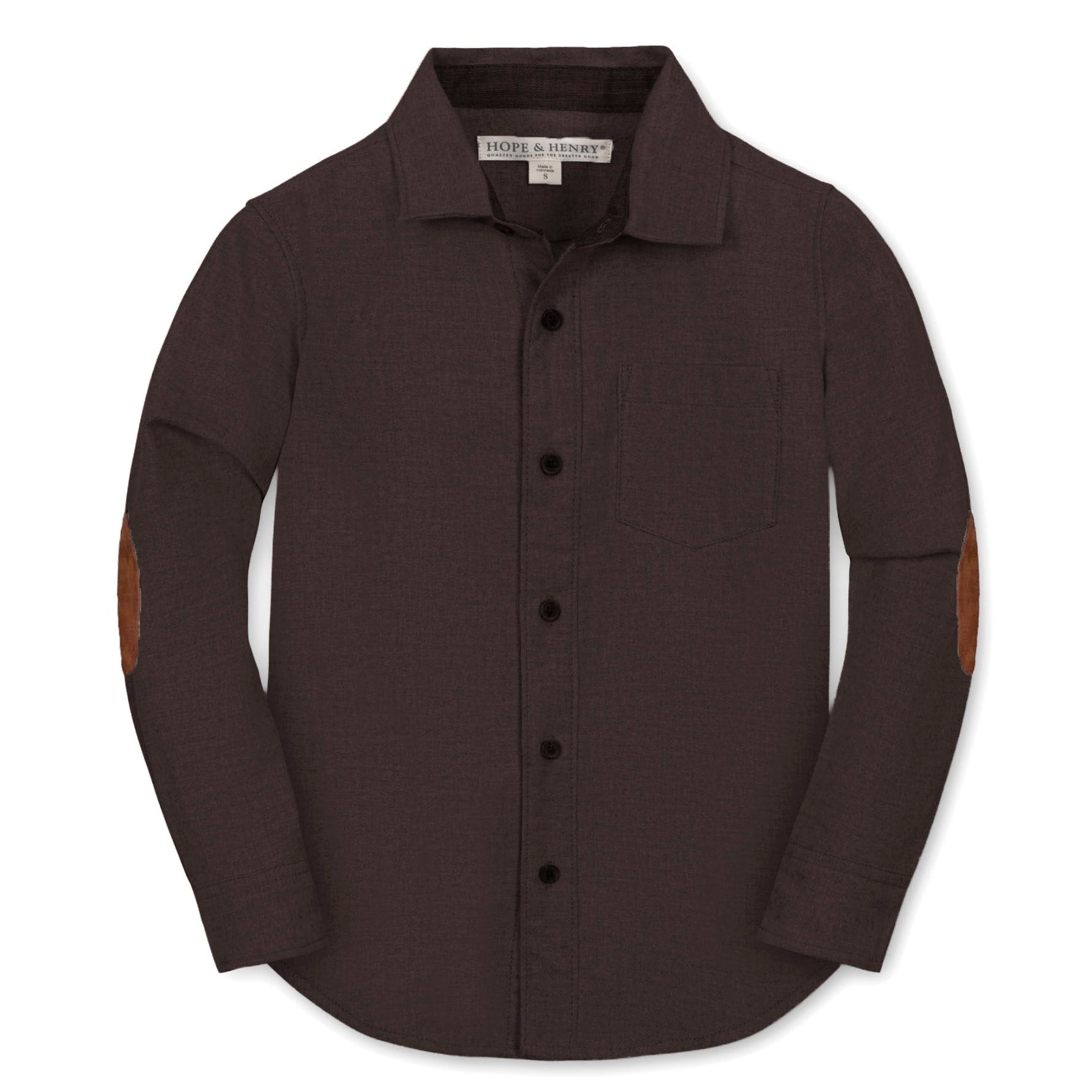 Brown Flannel Shirt Elbow Patch