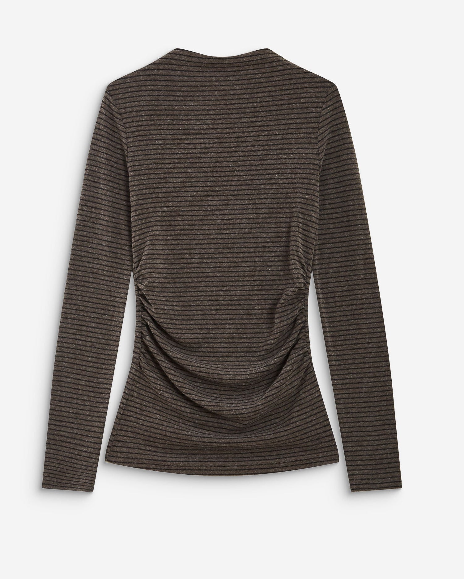 Anthracite Stripe Gathered Side Tee