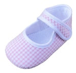 Pink Gingham Mary Jane Crib Shoe