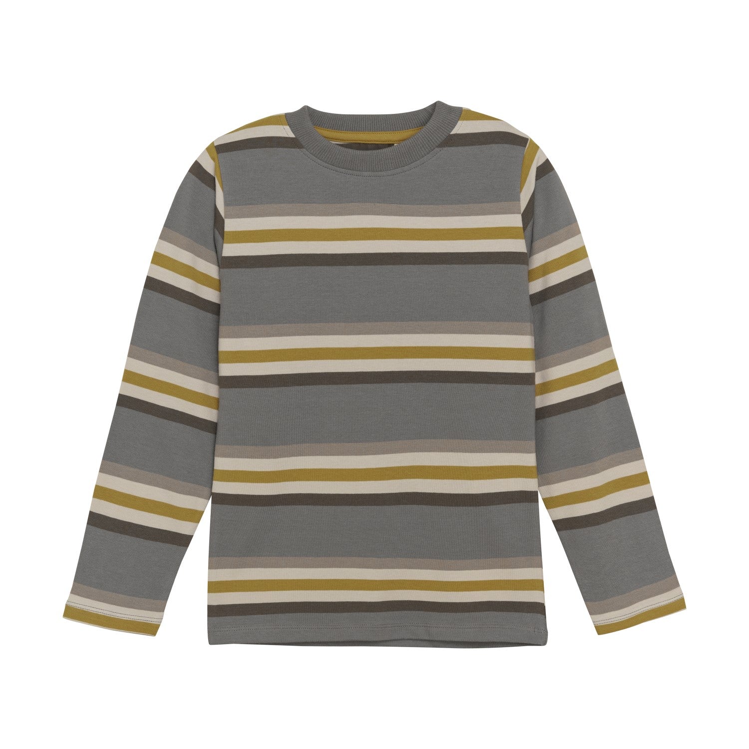 Grey Mustard Stripe Tee