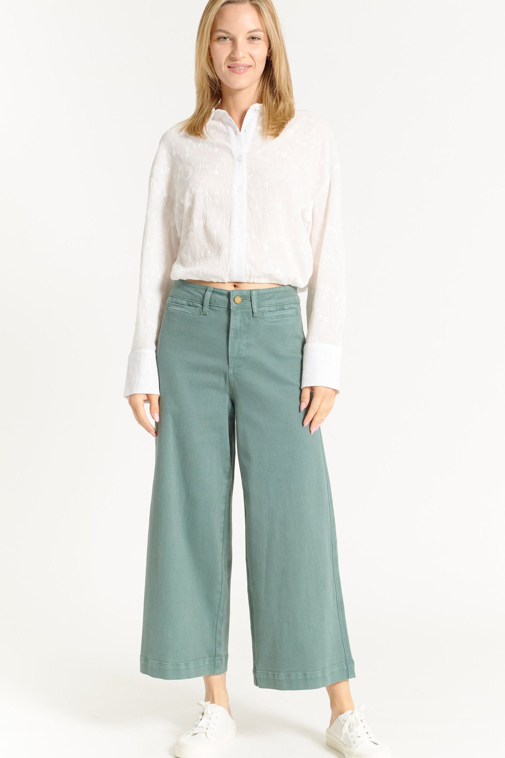 Oat Callie Jade Stretch Crop Wide Pant