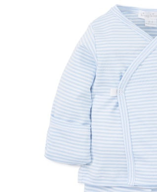 Light Blue Stripe Footed Wrap-Set