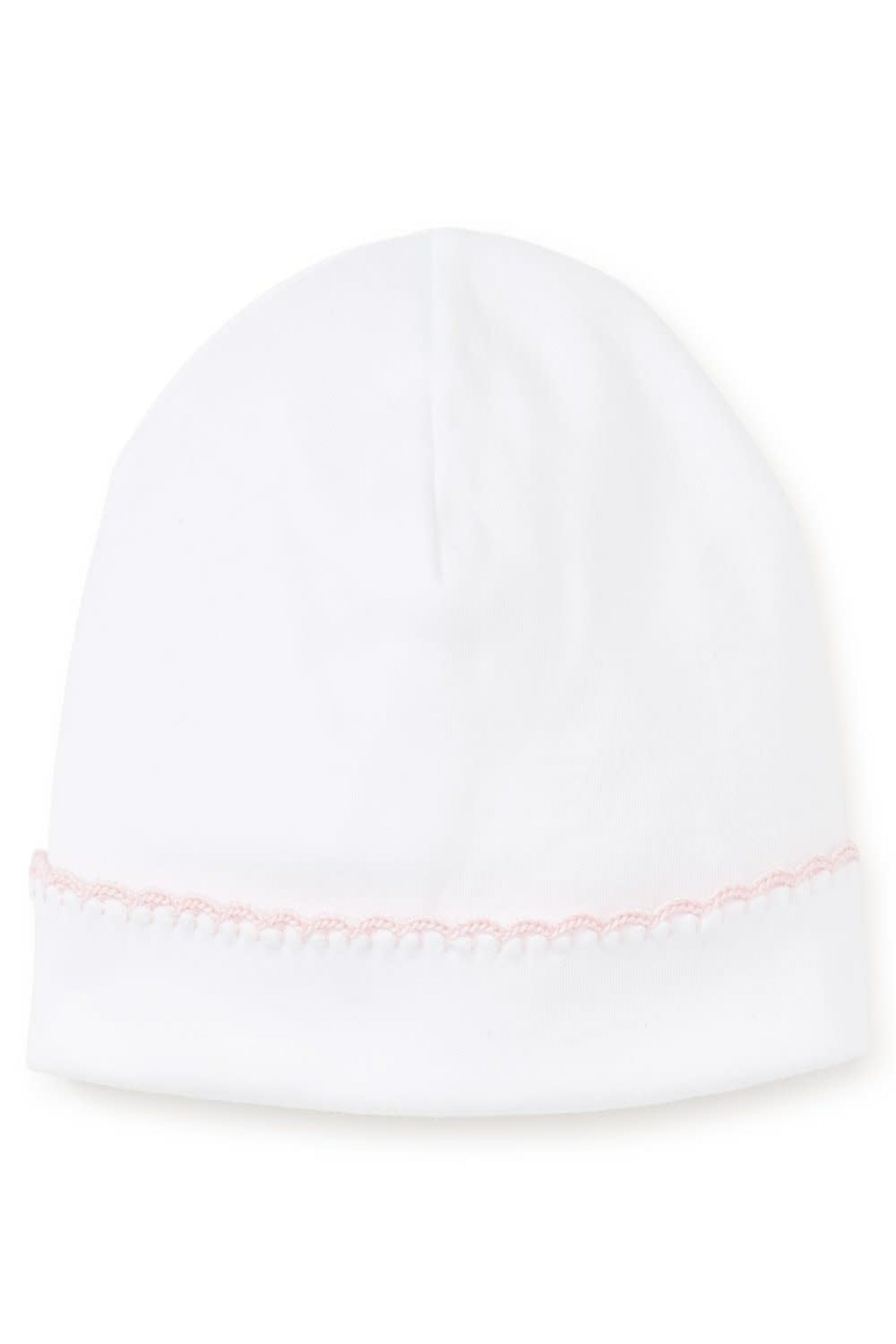 Hat White/Pink Embroidered Edge