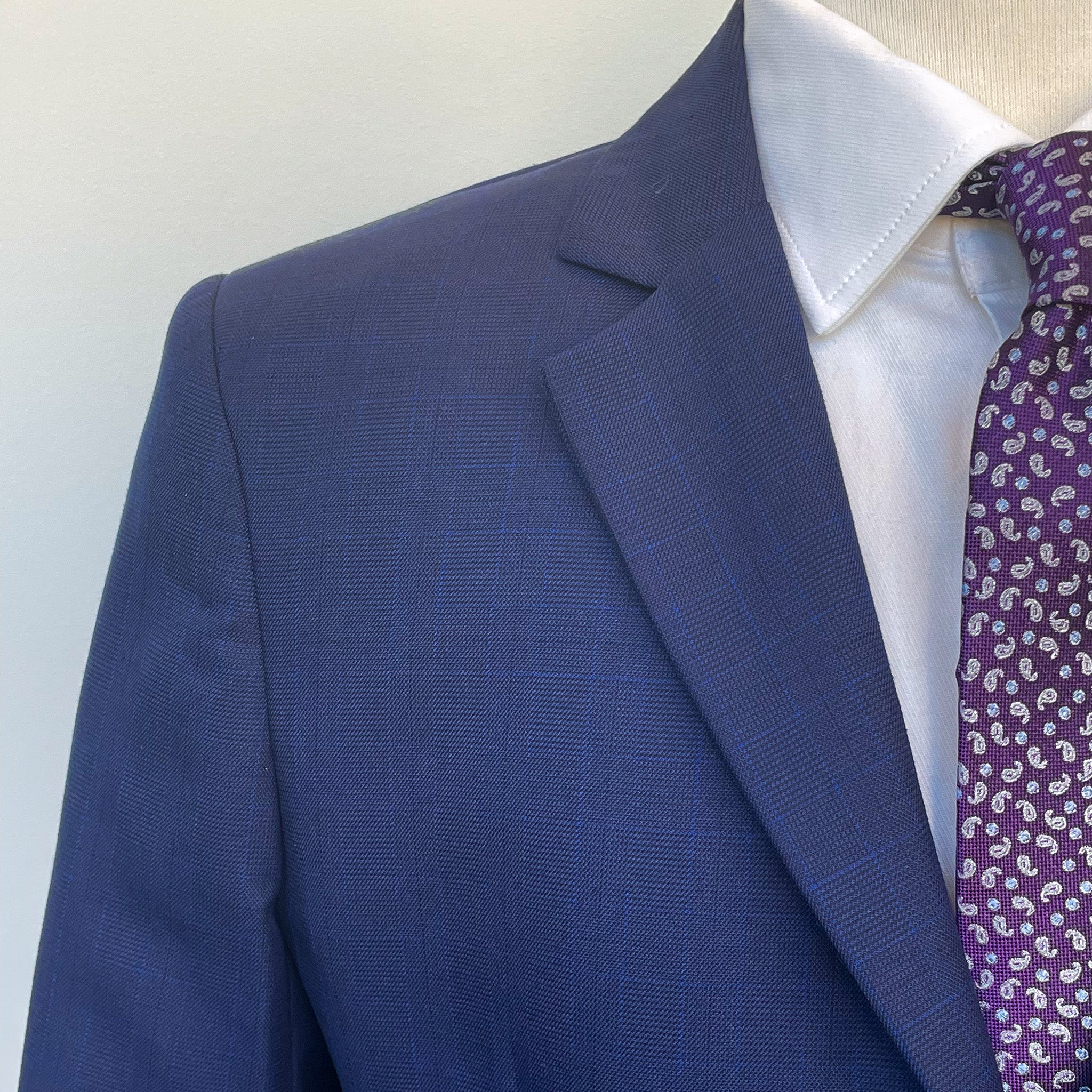 Navy with Deep Blue Windowpane Suit